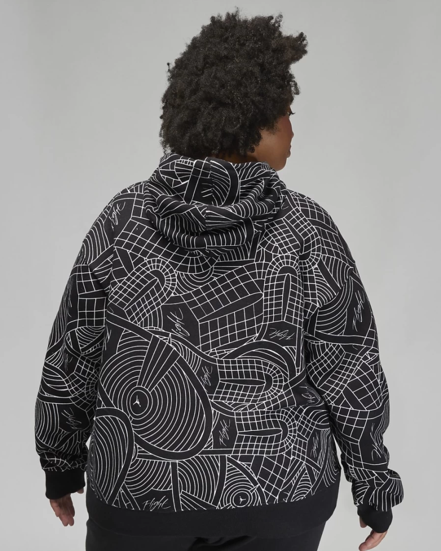 Nike Jordan Brooklyn Fleece Hoodie for Women - Plus Size Black Pullover Sweatshirt
