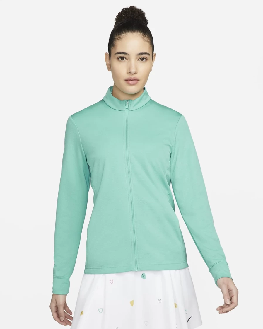 Nike Dri-FIT UV Victory Women's Full-Zip Golf Top in Washed Teal/White - Moisture-Wicking & Sun Protection