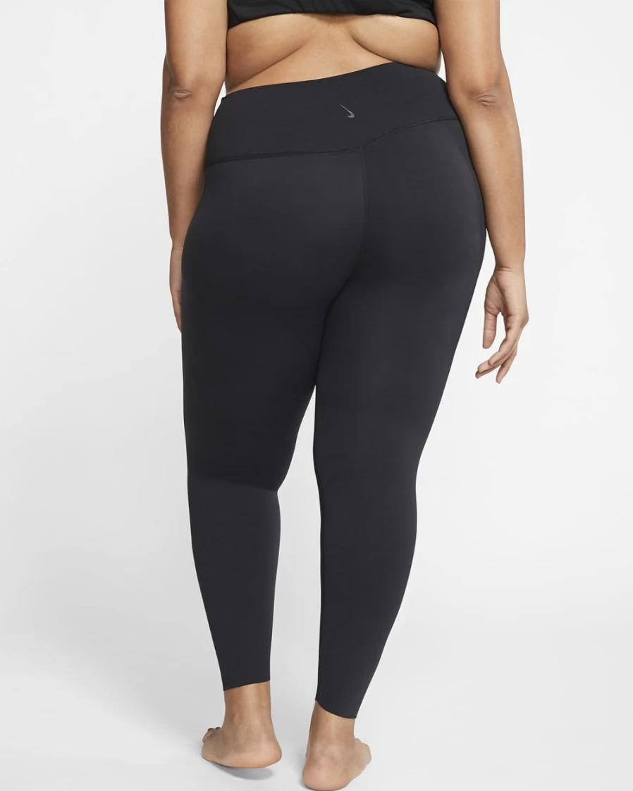 Nike Women's High-Waisted 7/8 Yoga Leggings in Black/Dark Smoke Grey - Plus Size Infinalon Luxe Tights