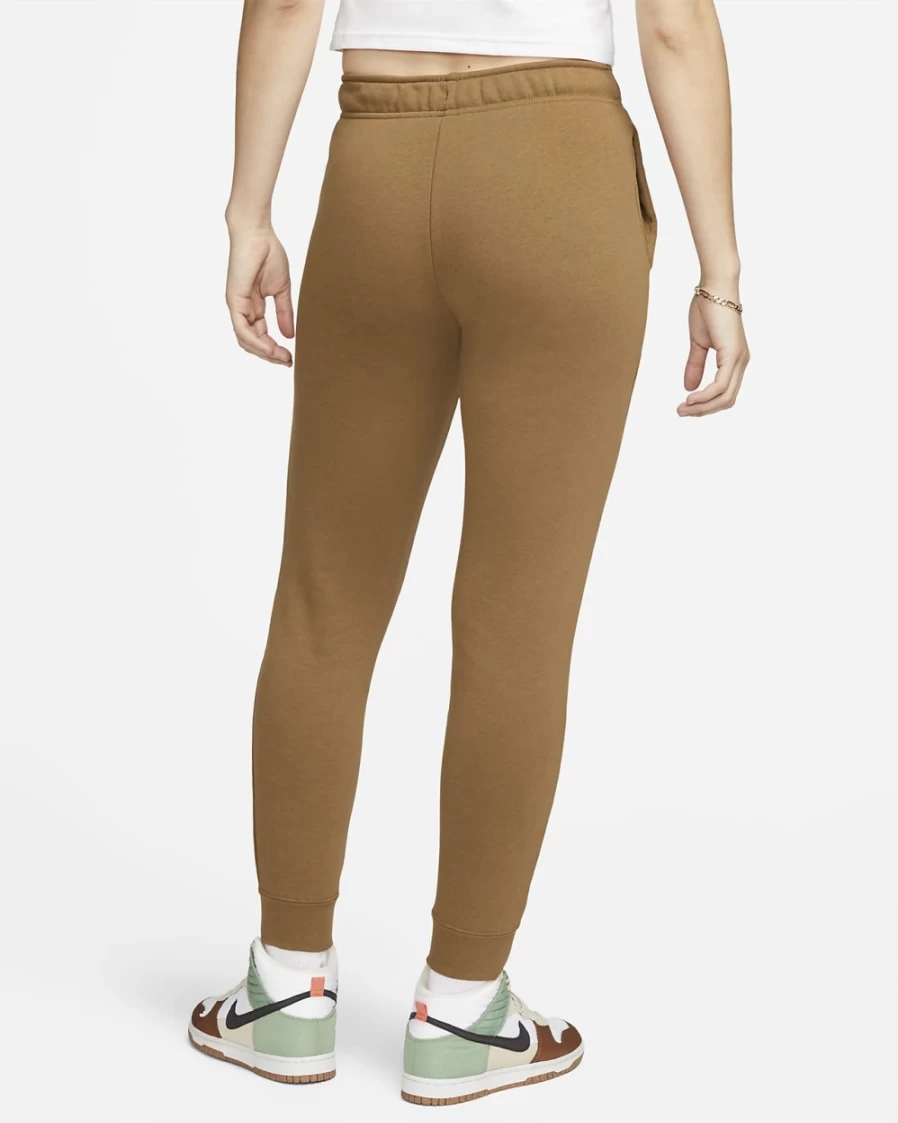 Nike Women's Ale Brown/White Club Fleece Mid-Rise Joggers - Sportswear Comfort Pants