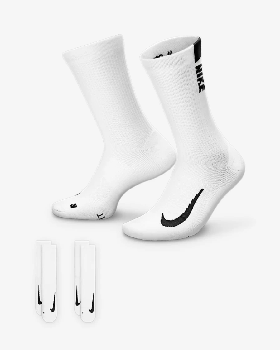 Nike Multiplier Crew Socks 2-Pack - White/Black for Men & Women