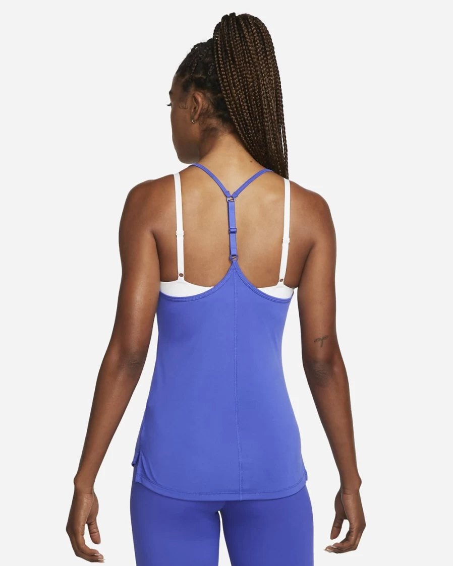 Nike Dri-FIT One Elastika Women's Lapis/White Workout Tank Top