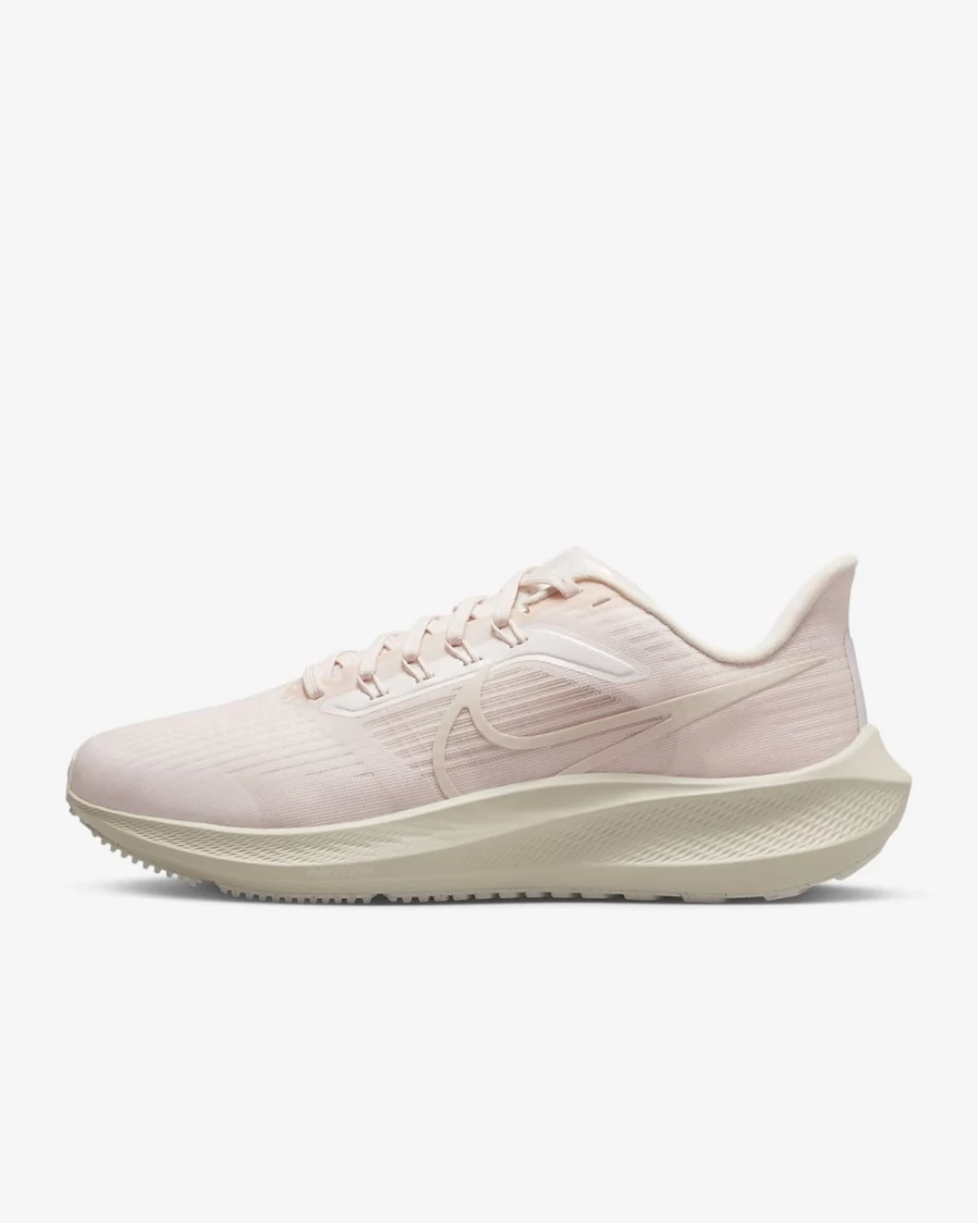 Nike Pegasus 39 Women's Light Soft Pink Road Running Shoes - Light Orewood Brown & Metallic Silver Detail