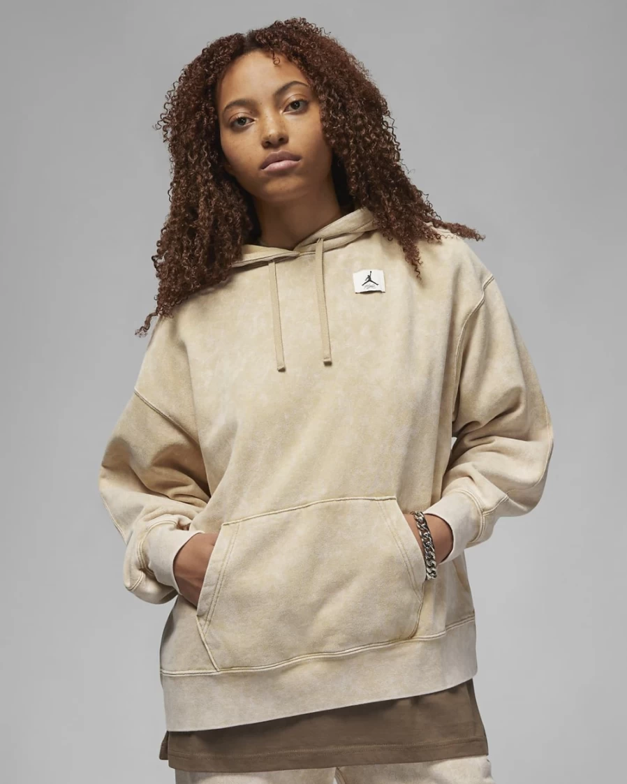 Nike Jordan Flight Women's Fleece Hoodie - Desert Color Pullover Sweatshirt