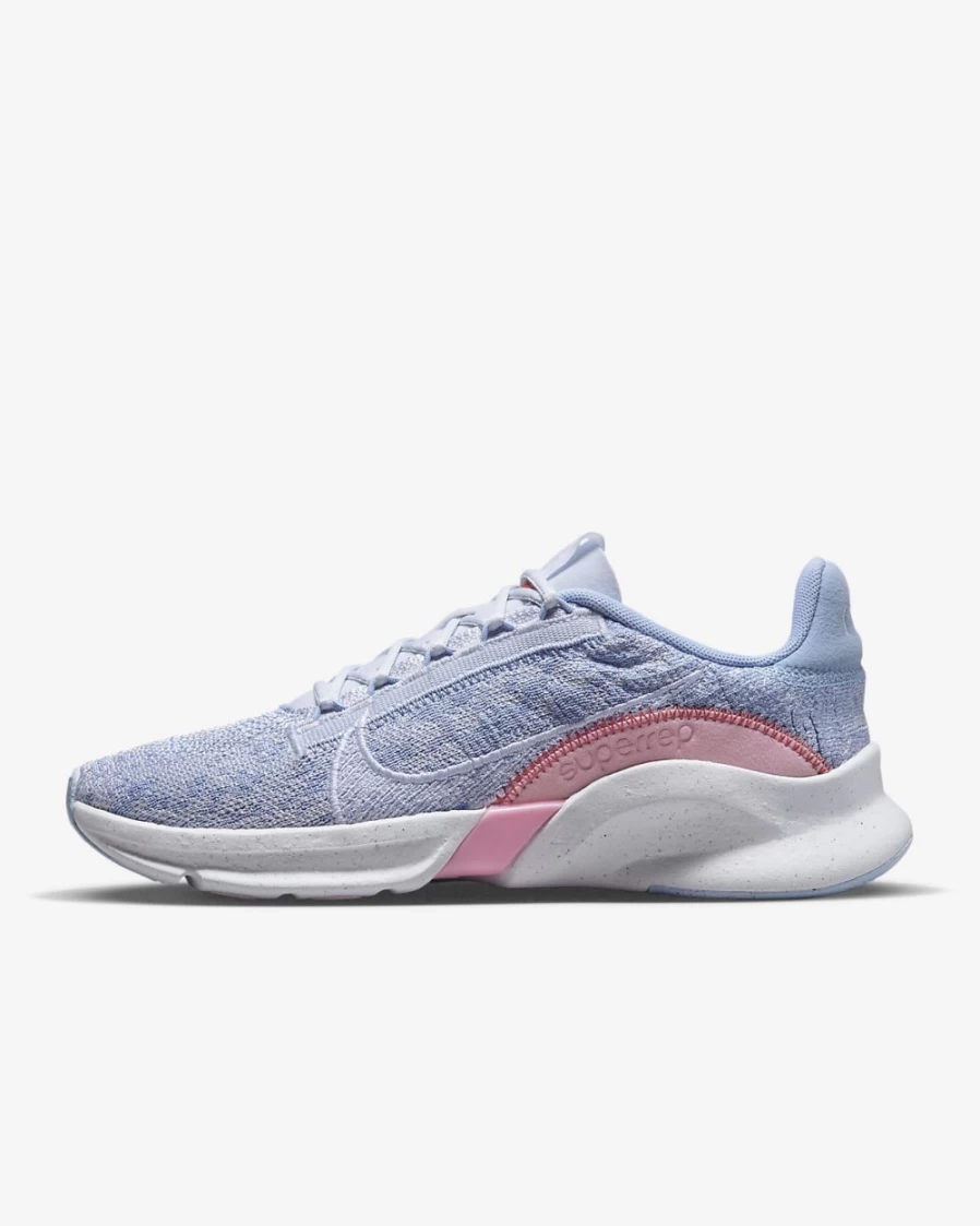 Nike SuperRep Go 3 Flyknit Next Nature Women's Training Shoes - Football Grey/Cobalt Bliss/Hyper Royal/Summit White