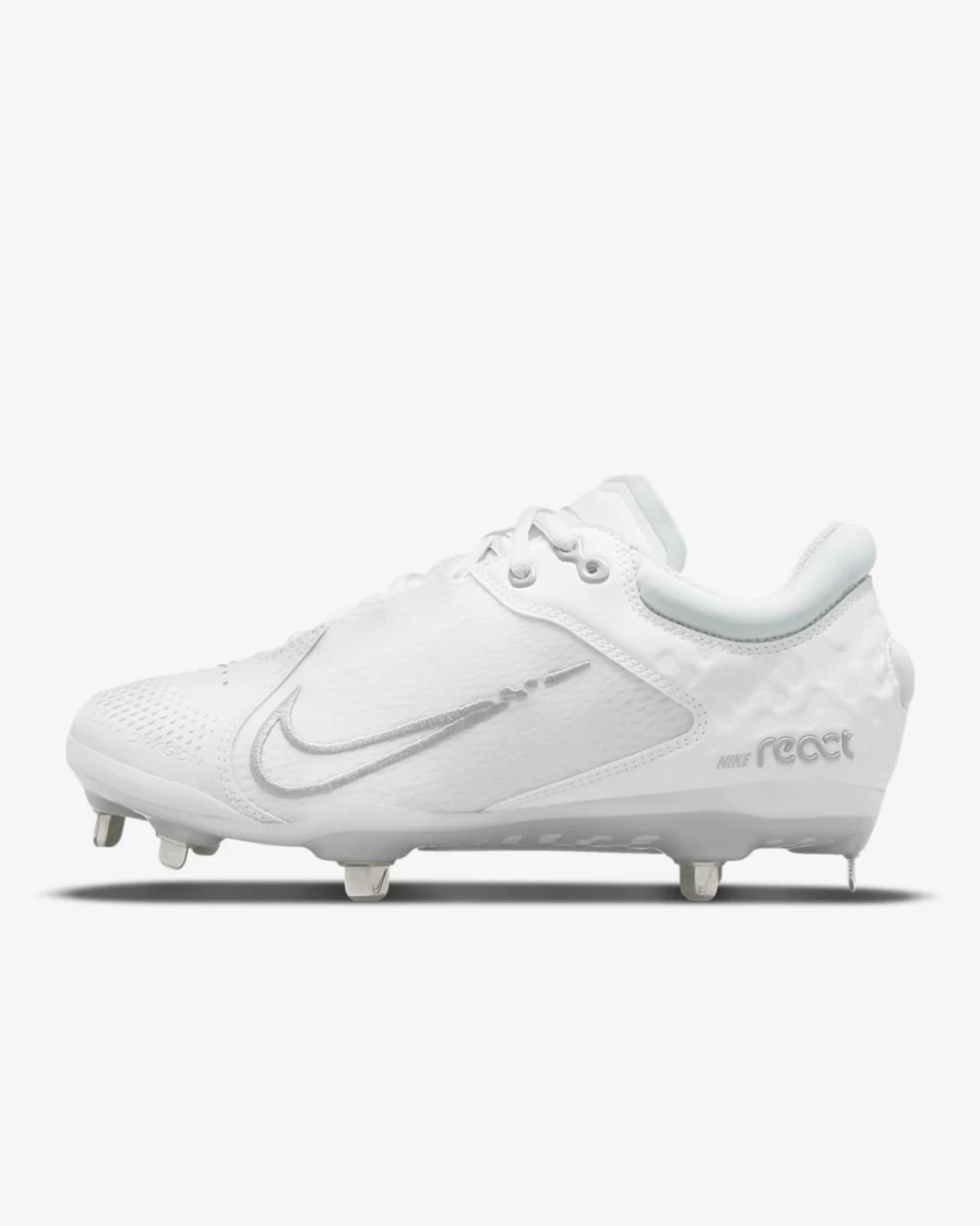 Nike Hyperdiamond 4 Elite Women's Softball Cleats - White, Pure Platinum, Barely Volt, Wolf Grey