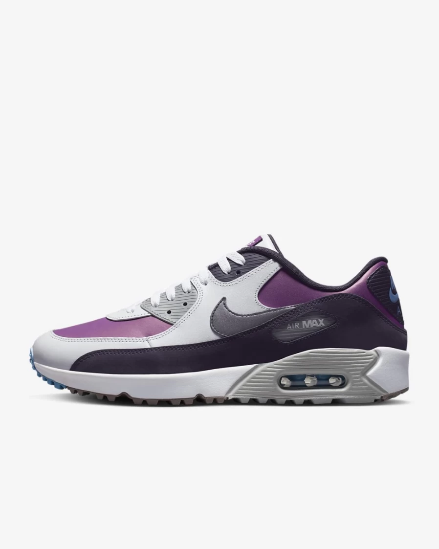 Nike Air Max 90 G NRG Golf Shoes for Men & Women - White/Purple Smoke/University Blue/Cave Purple