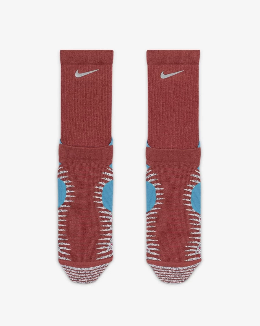 Nike Trail Running Crew Socks for Men & Women - Canyon Rust/Watermelon/Dark Turquoise Performance Athletic Socks