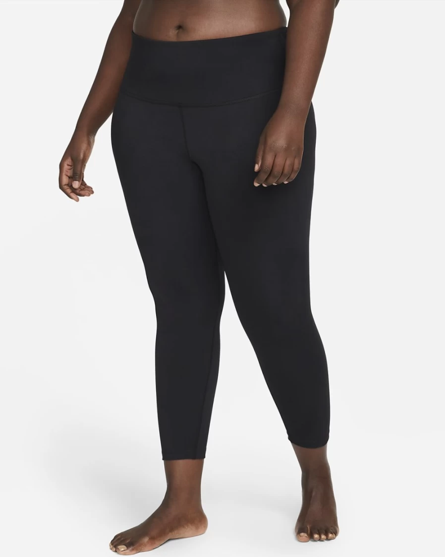 Nike Women's High-Waisted Yoga Leggings 7/8 Length - Plus Size in Black & Iron Grey
