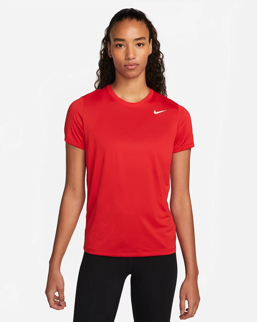 Nike Dri-FIT Women's T-Shirt - University Red/White Athletic Top for Women