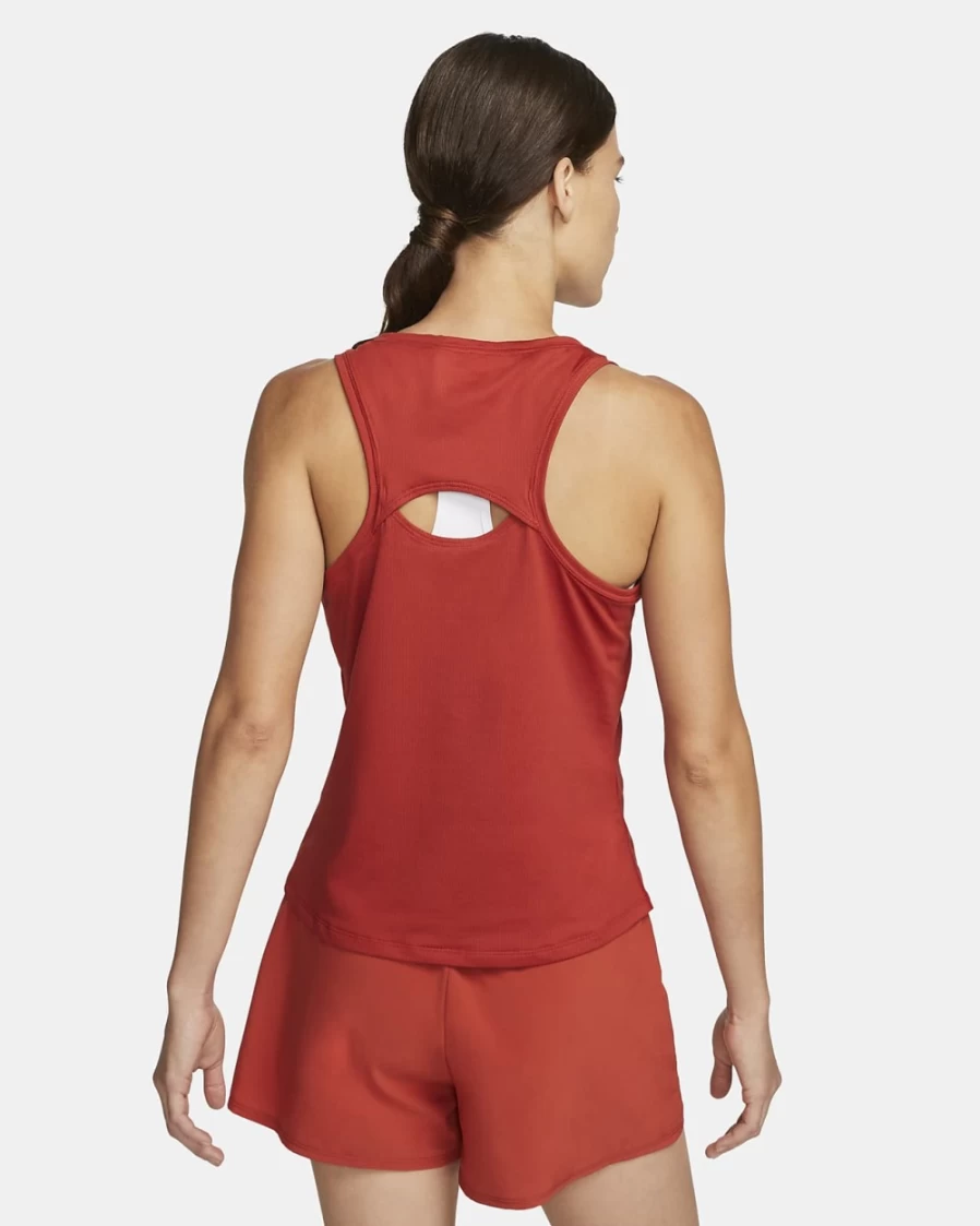 NikeCourt Victory Women's Tennis Tank Top - Cinnabar/White Athletic Performance Shirt