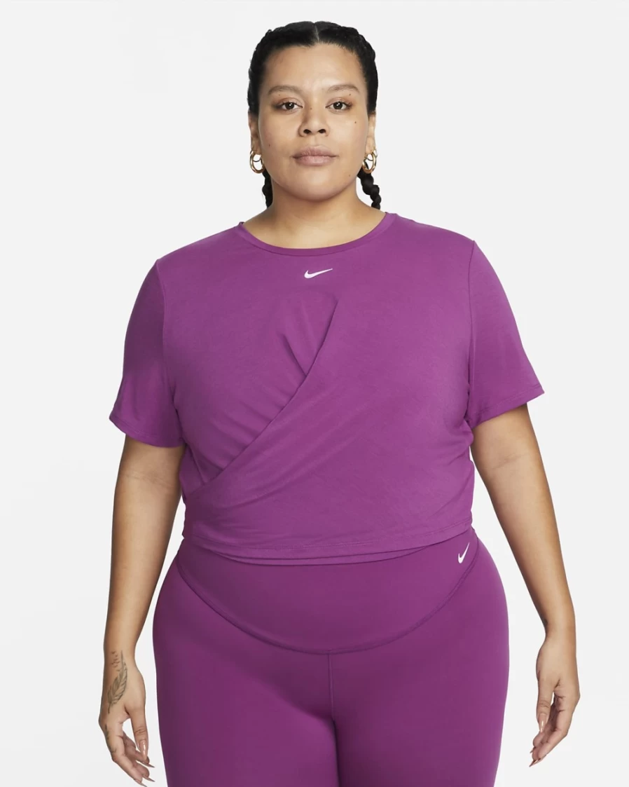 Nike Dri-FIT One Luxe Women's Viotech Cropped Short-Sleeve Workout Top (Plus Size)
