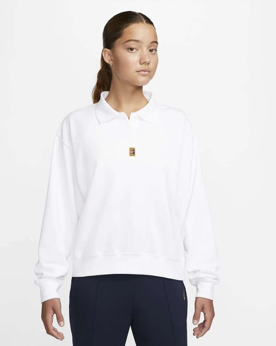 Nike Women's White Dri-FIT Heritage Tennis Polo Shirt