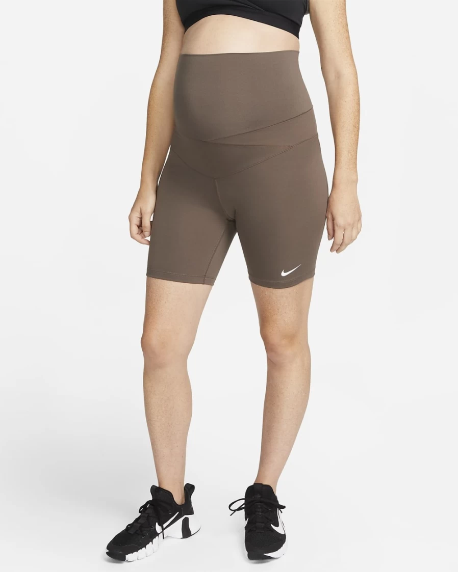 Nike Women's Ironstone/White 7" Maternity Biker Shorts - One (M)