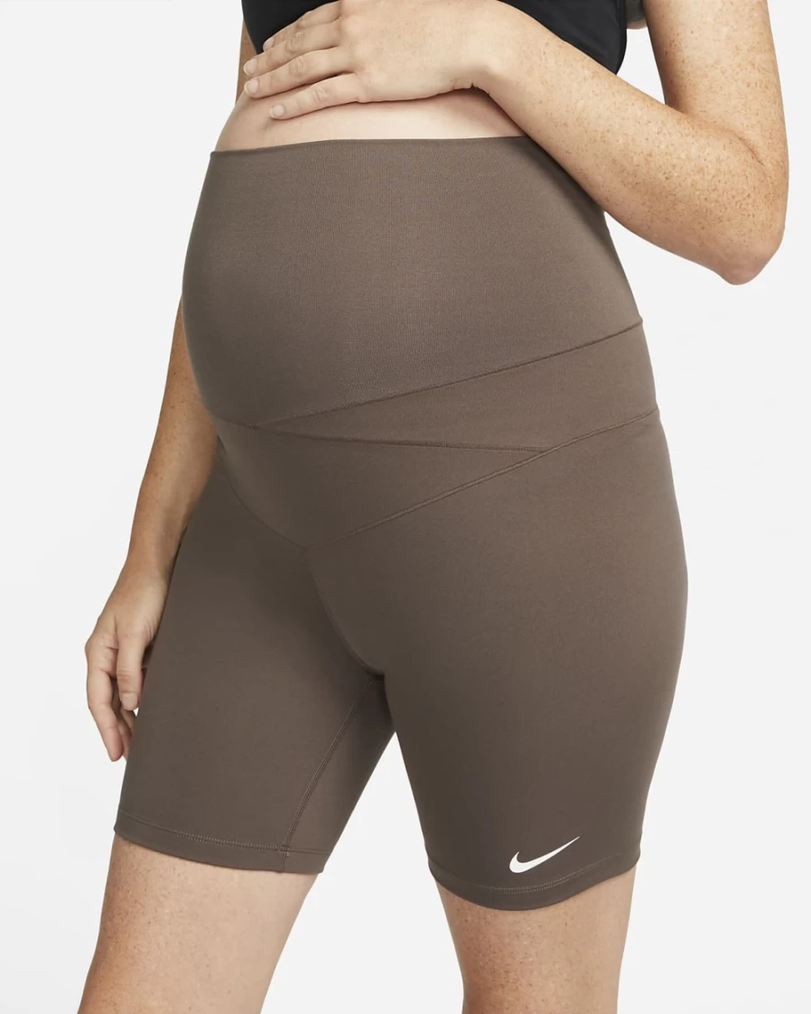 Nike Women's Ironstone/White 7" Maternity Biker Shorts - One (M)