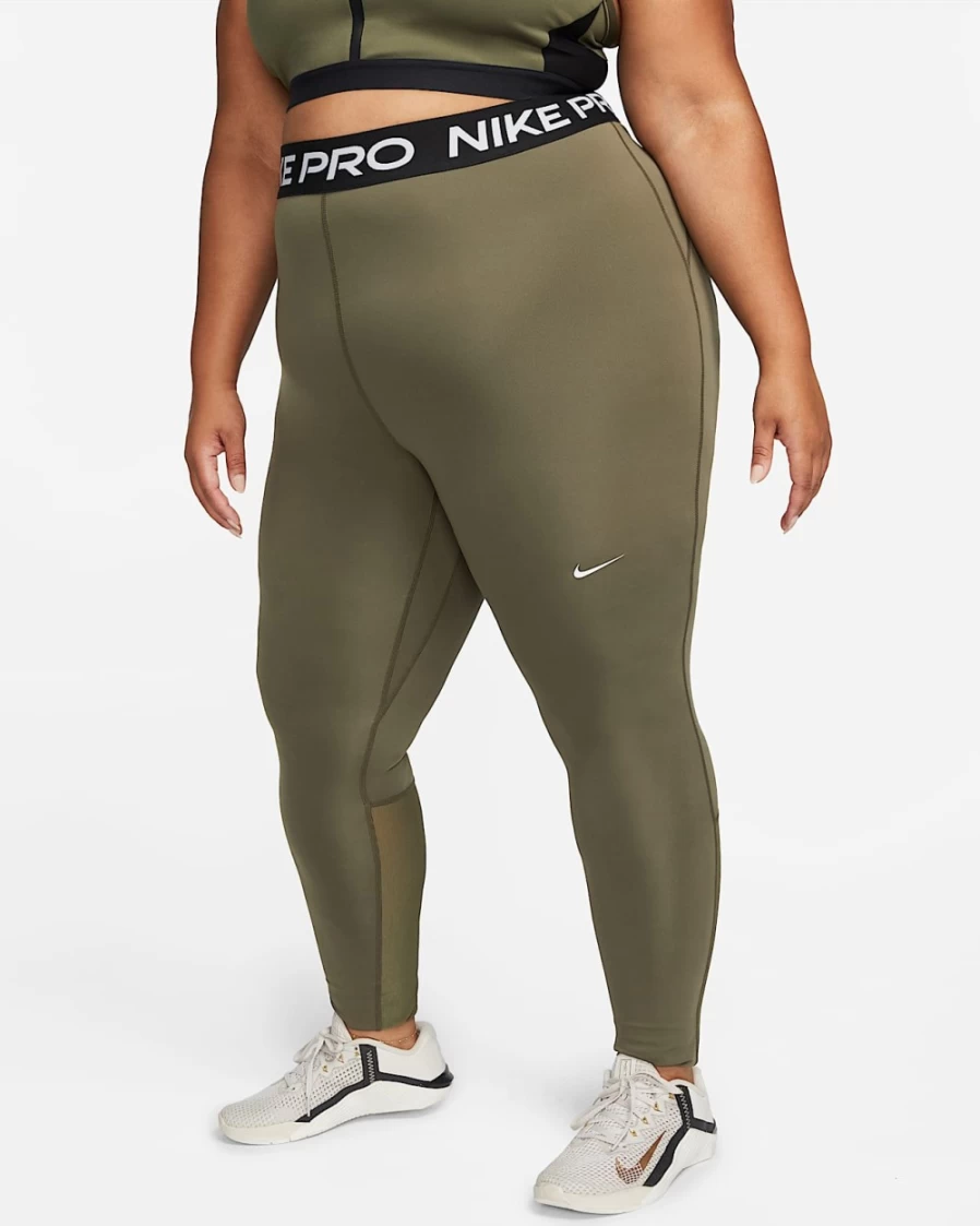Nike Pro 365 Women's Plus Size Leggings - Medium Olive, Black, White - High-Waisted Workout Tights for Training & Yoga