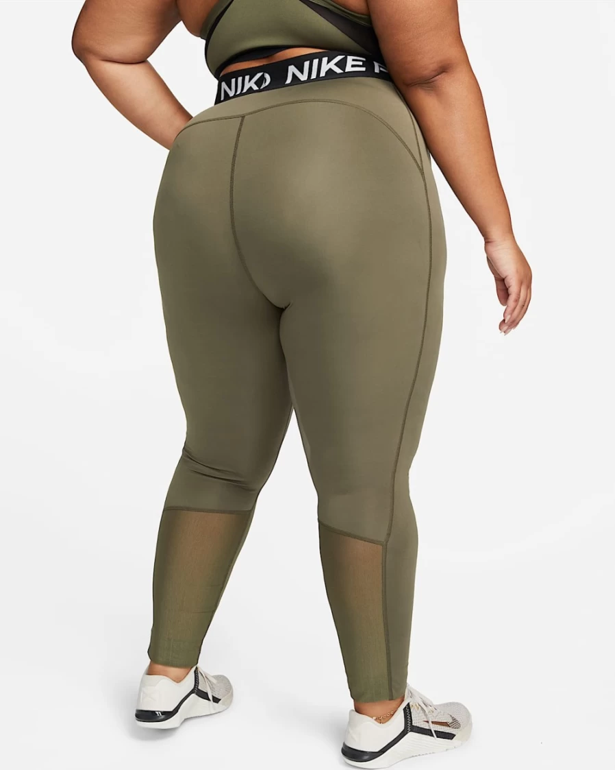 Nike Pro 365 Women's Plus Size Leggings - Medium Olive, Black, White - High-Waisted Workout Tights for Training & Yoga