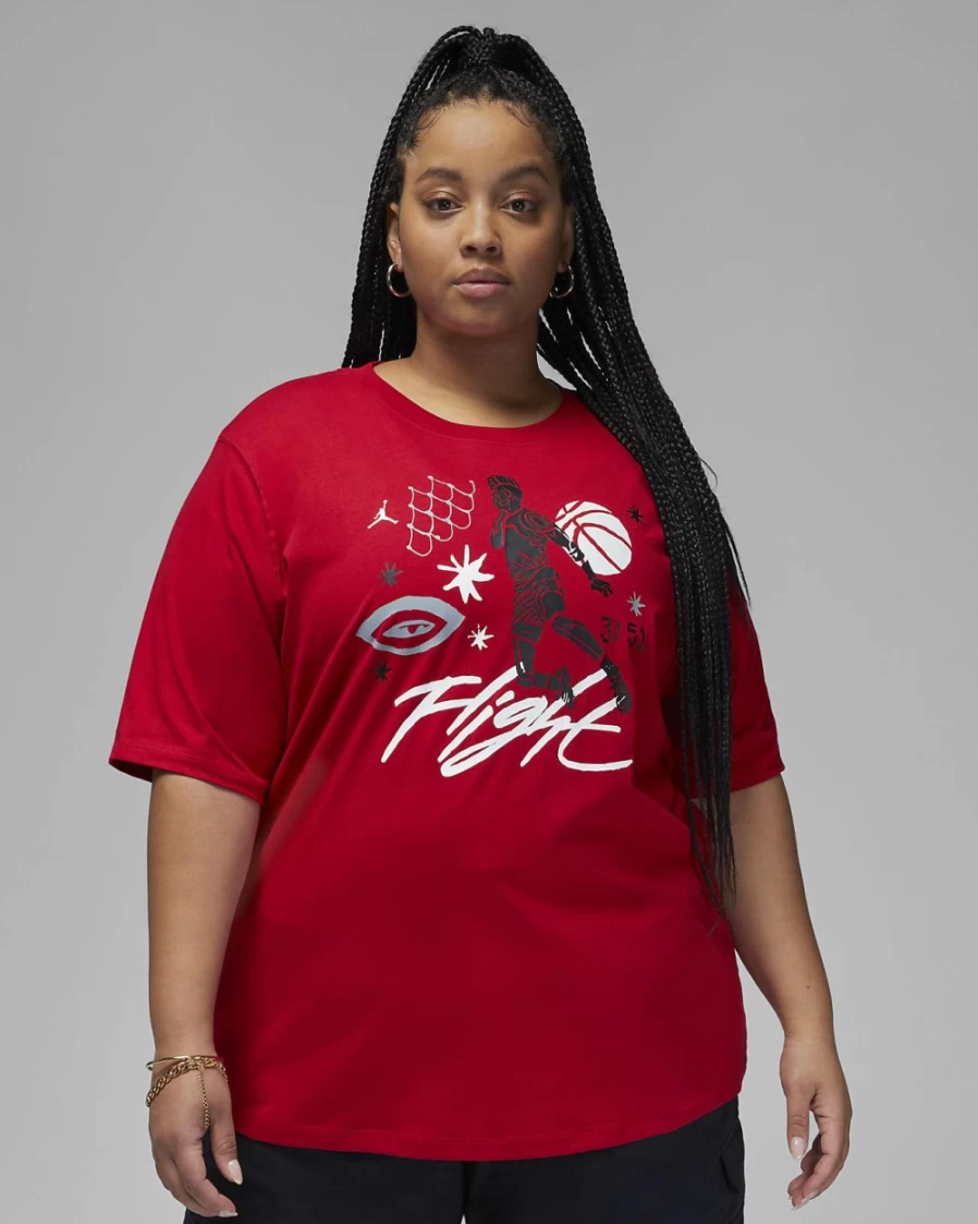 Nike Women's Gym Red Graphic T-Shirt - Plus Size Casual Tee