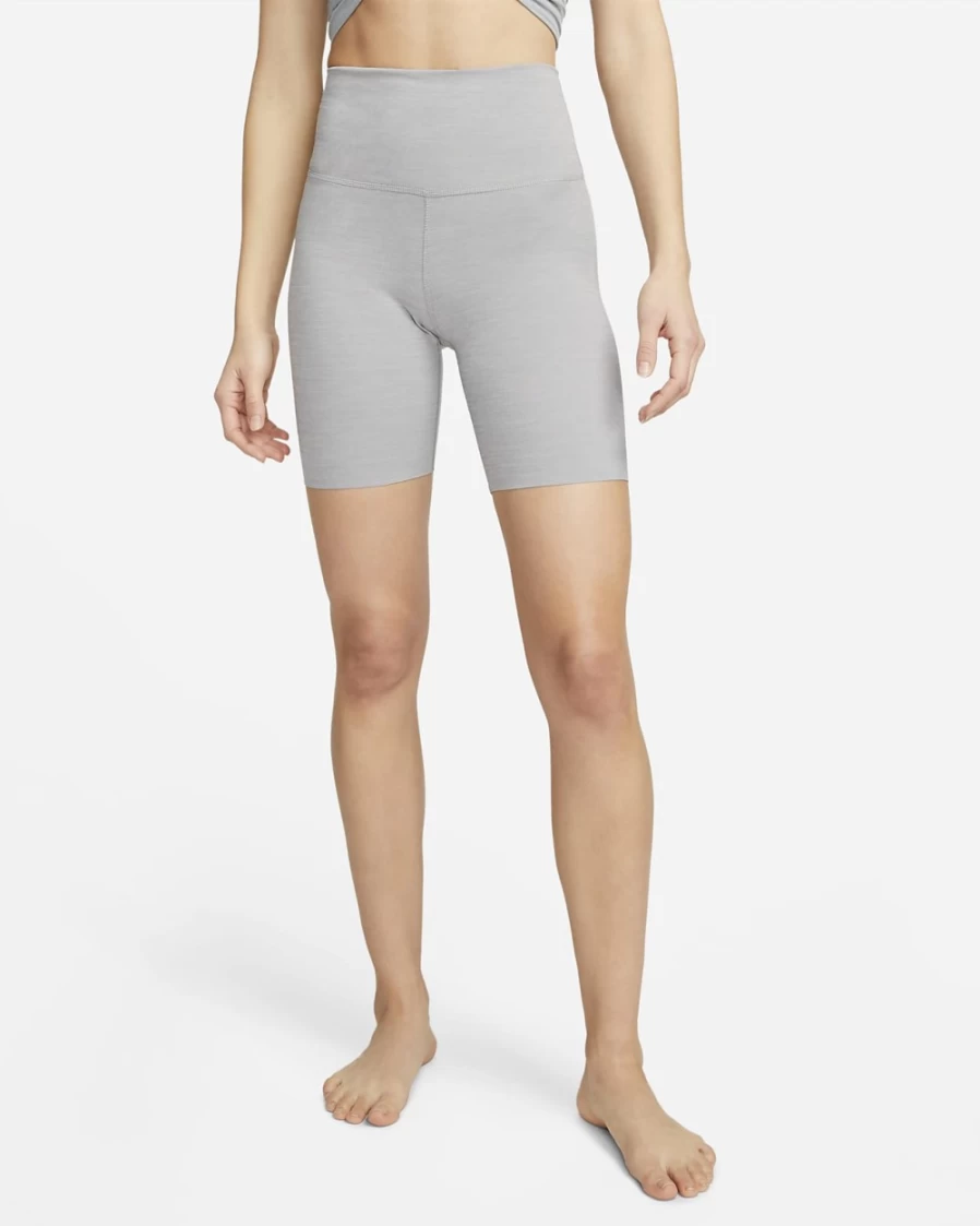 Nike Women's High-Waisted Yoga Shorts in Particle Grey - Luxe Comfort for Workouts