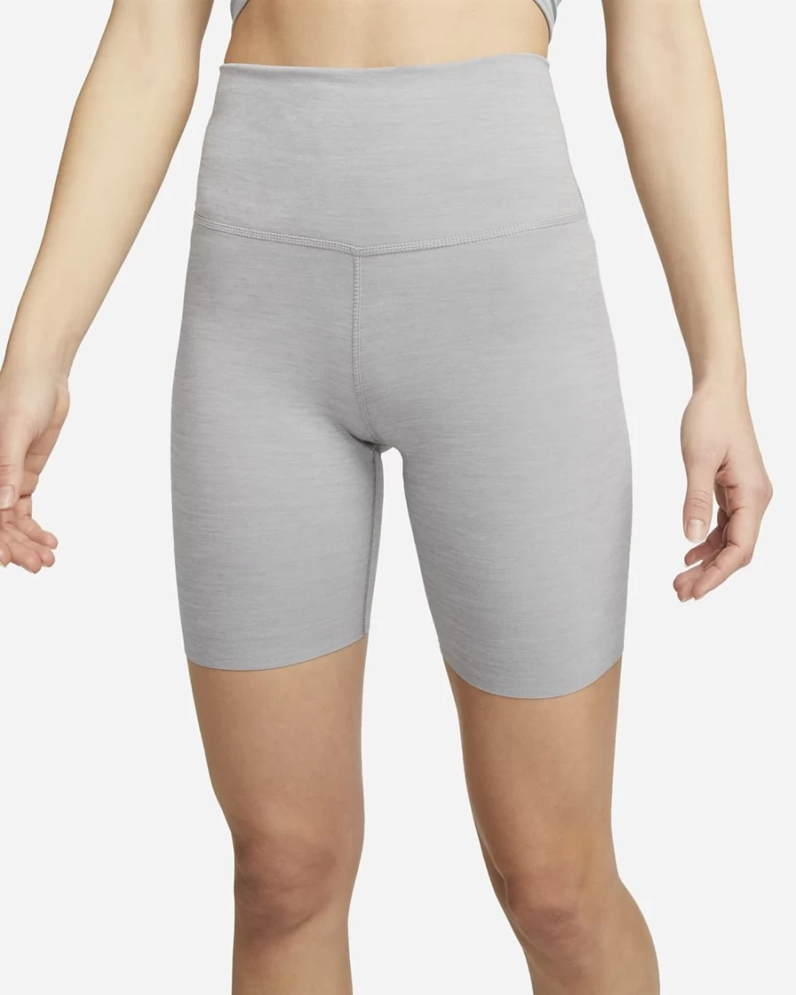 Nike Women's High-Waisted Yoga Shorts in Particle Grey - Luxe Comfort for Workouts
