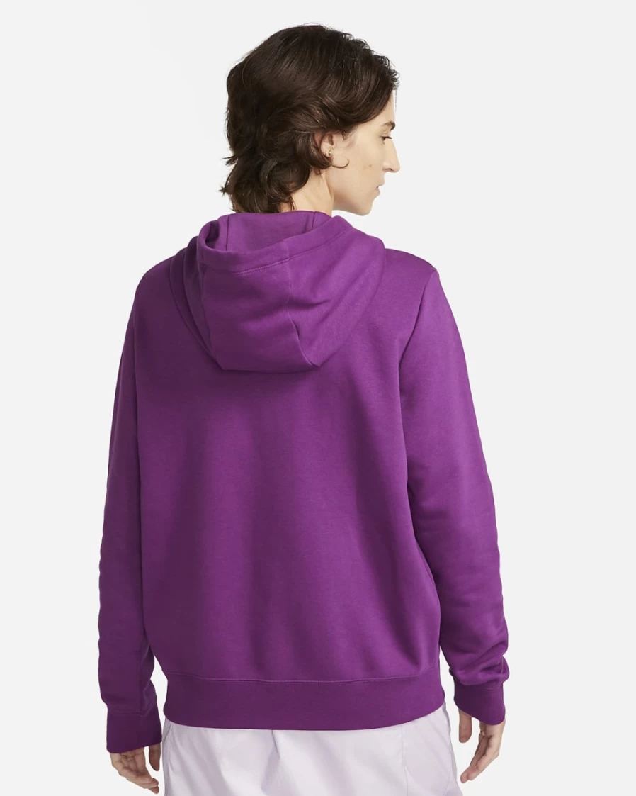 Nike Women's Viotech/White Club Fleece Full-Zip Hoodie - Sportswear Pullover