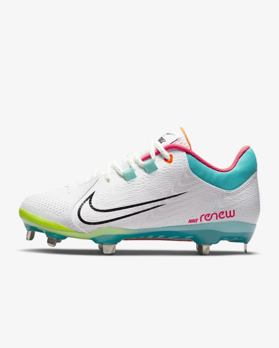 Nike Hyperdiamond 4 Pro Women's Softball Cleats - White/Turbo Green/Aurora Green/Black