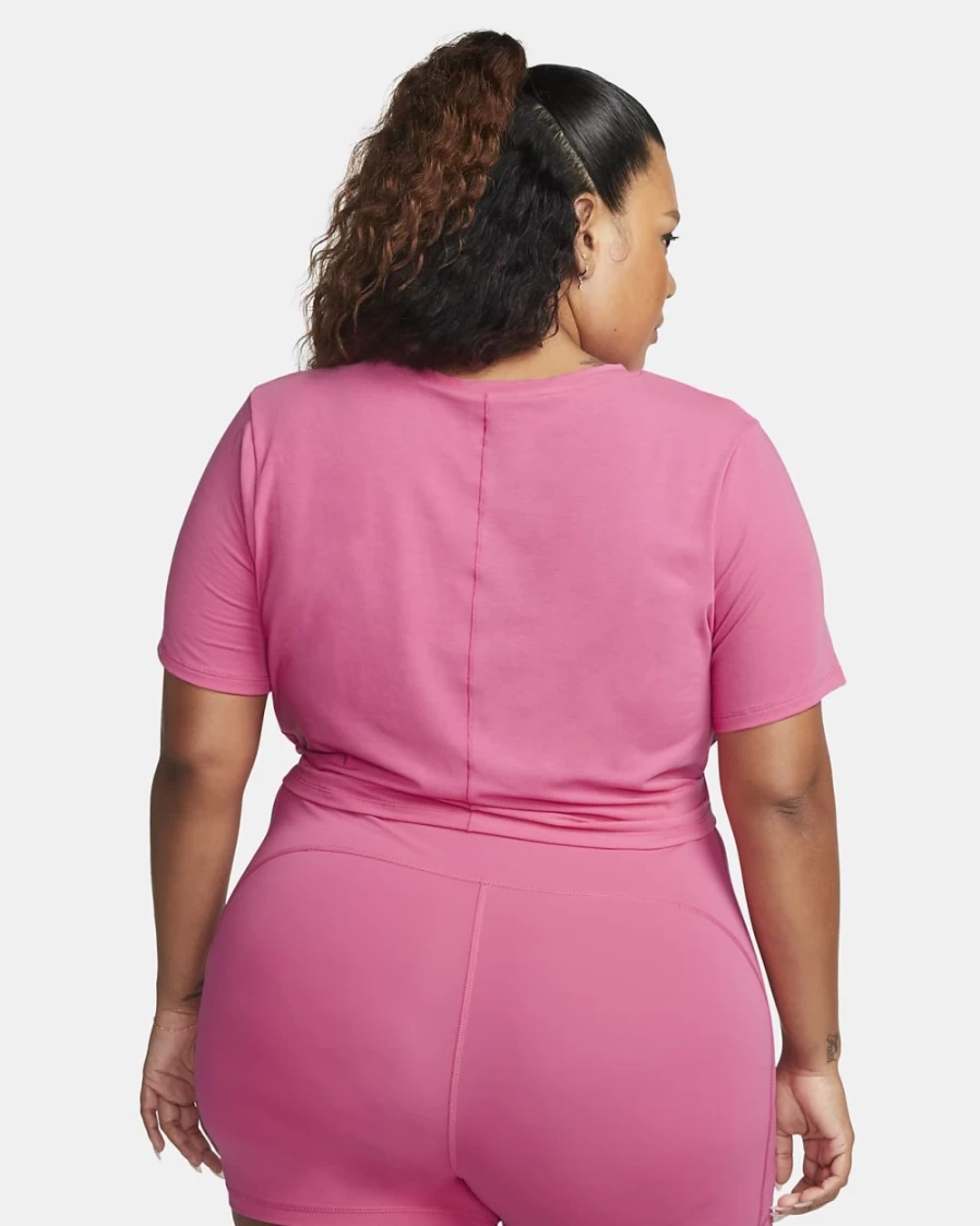 Nike Dri-FIT One Luxe Women's Cropped Short-Sleeve Top in Pinksicle - Plus Size Activewear