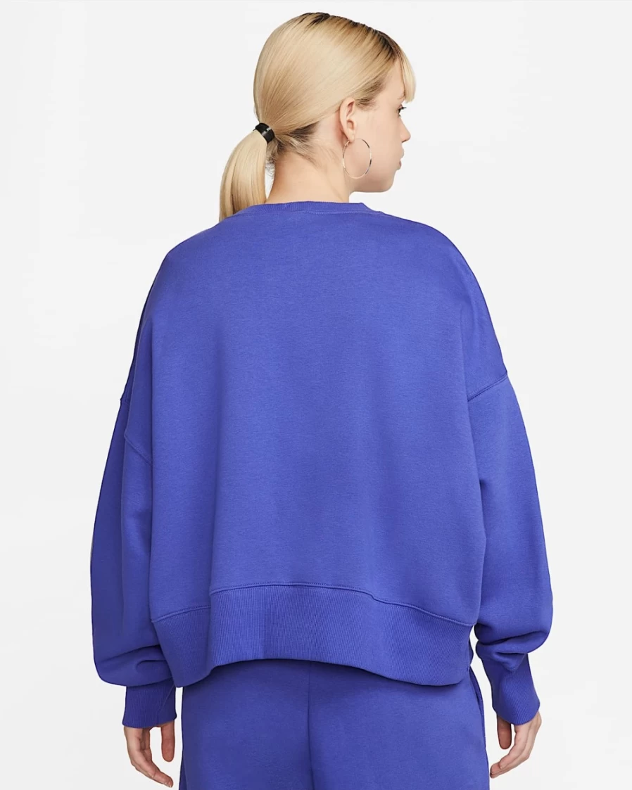 Nike Women's Lapis/Sail Phoenix Fleece Oversized Crewneck Sweatshirt - Sportswear Comfort & Style