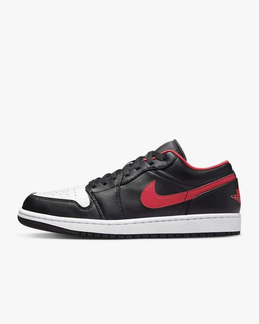 Nike Air Jordan 1 Low Men's & Women's Shoes - Black/White/Fire Red