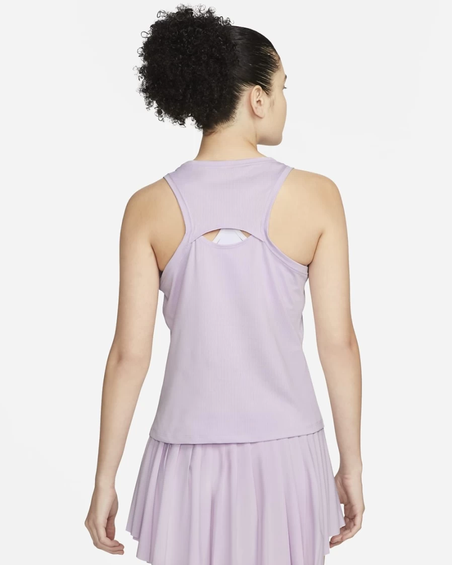Nike Women's Doll/Black Tennis Tank Top - NikeCourt Victory Athletic Shirt