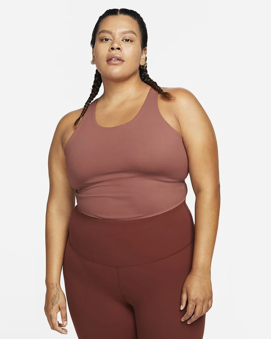 Nike Women's Plus Size Dark Pony Yoga Dri-FIT Luxe Shelf-Bra Cropped Tank Top