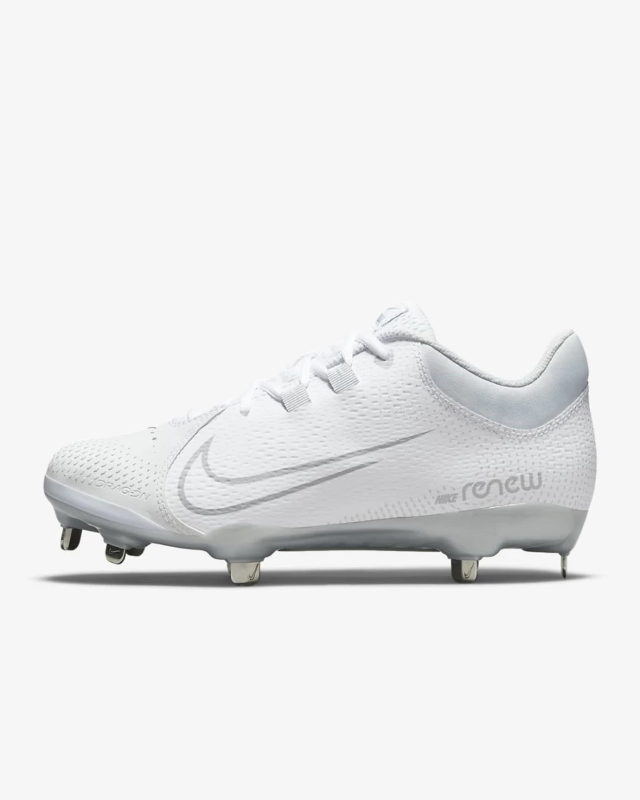 Nike Hyperdiamond 4 Pro Women's Softball Cleats - White/Pure Platinum/Barely Volt/Wolf Grey