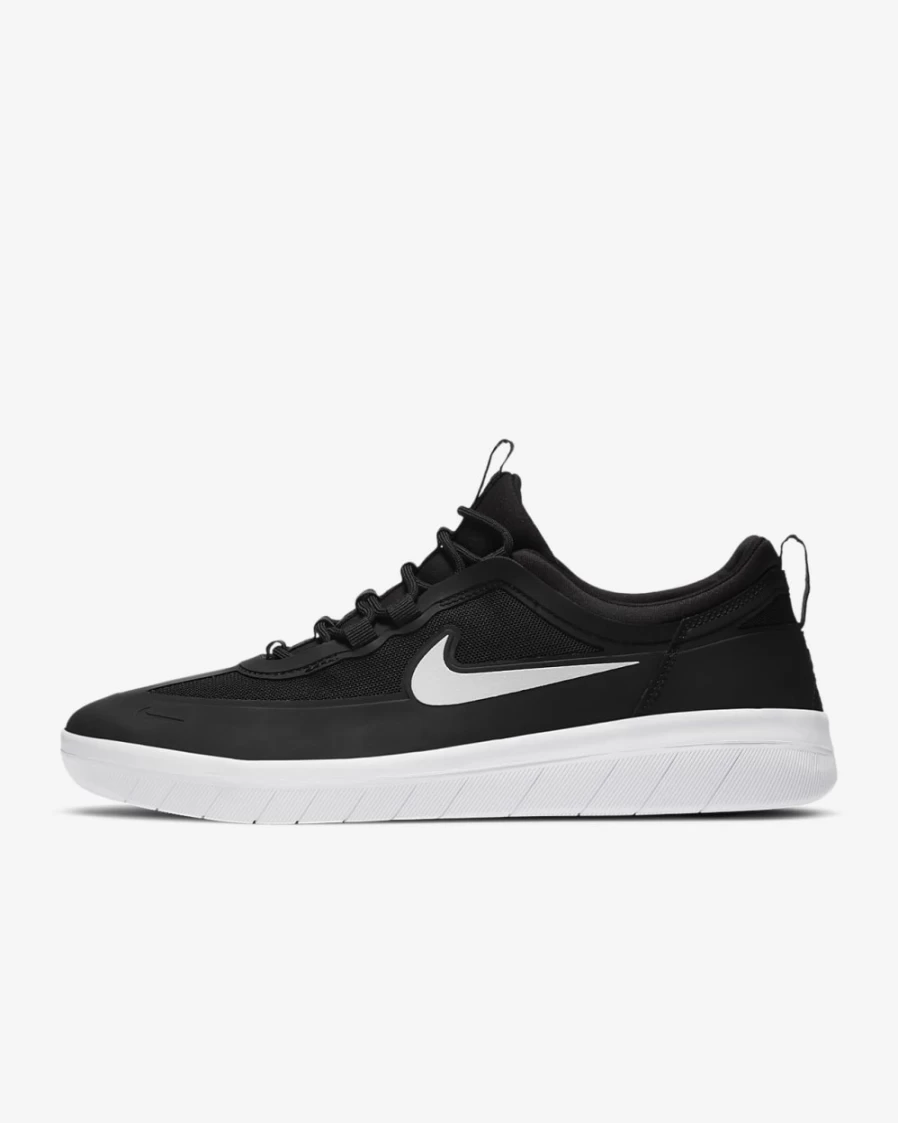 Nike SB Nyjah Free 2 Skate Shoes for Men & Women - Black/White Skateboarding Sneakers