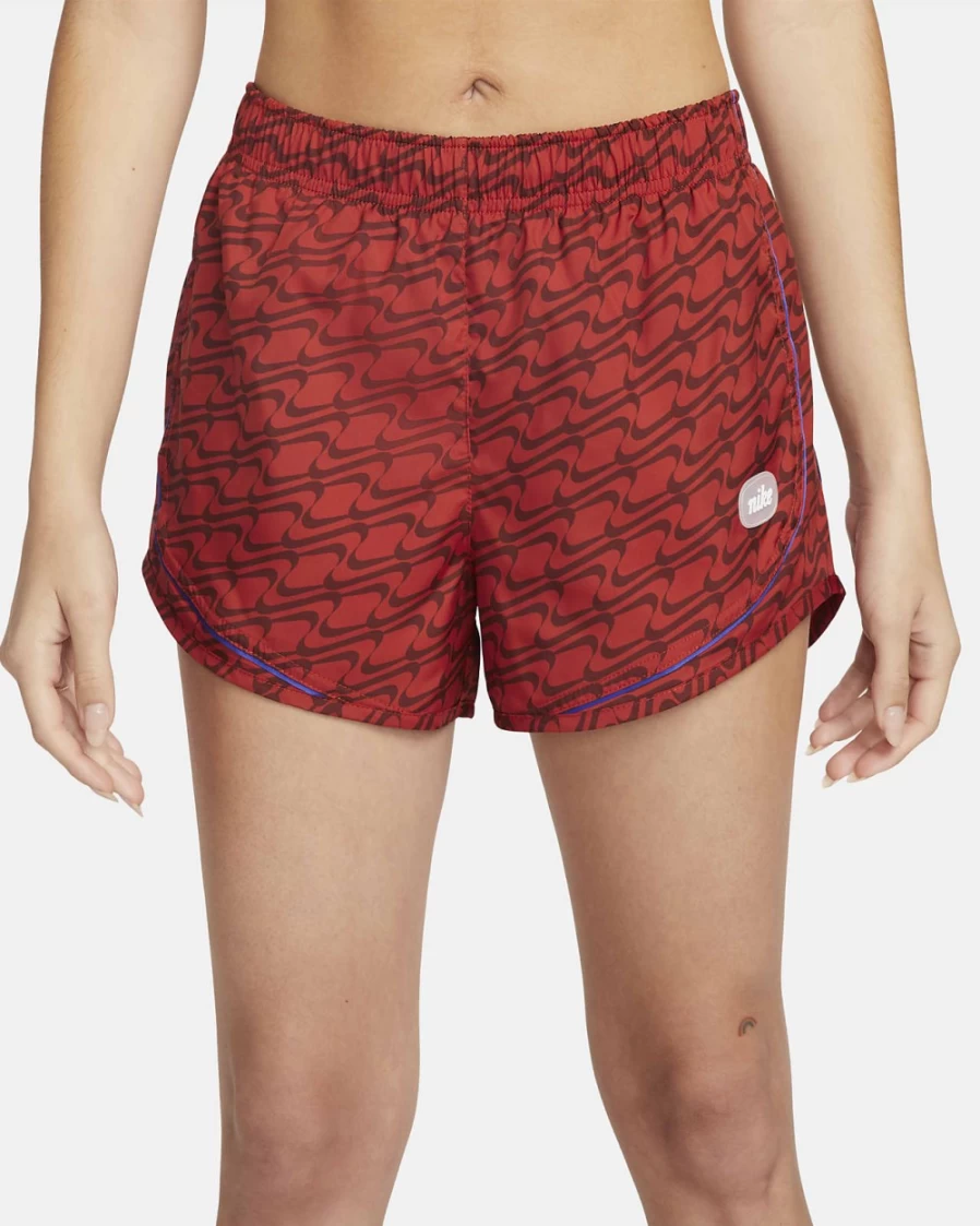Nike Dri-FIT Tempo Icon Clash Women's Running Shorts - Cinnabar, Lapis & White Colorblock Design