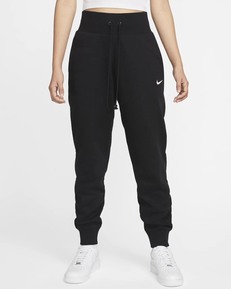 Nike Women's High-Waisted Phoenix Fleece Joggers Pants - Black/Sail