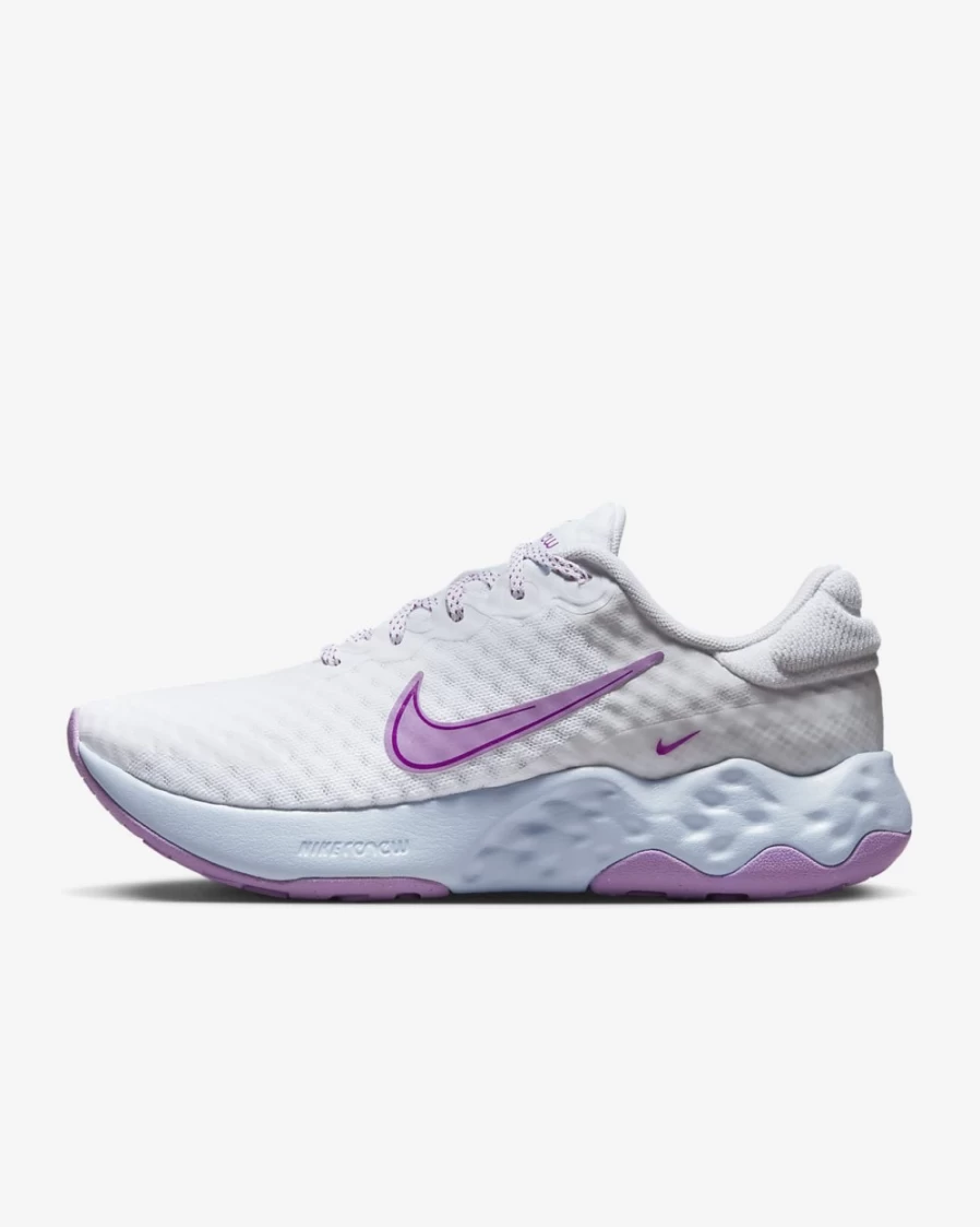 Nike Renew Ride 3 Women's Road Running Shoes - White/Blue Tint/Vivid Purple/Rush Fuchsia