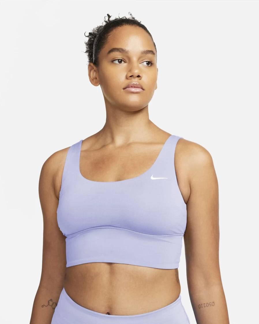 Nike Women's Purple Pulse Scoop Neck Midkini Swim Top - Essential Swimwear