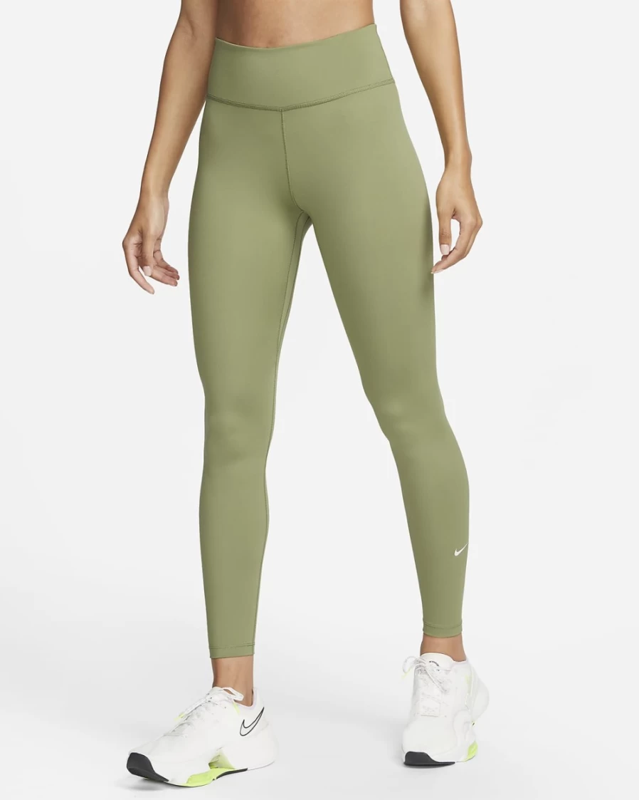 Nike One Women's Mid-Rise Leggings - Alligator/White Athletic Workout Tights