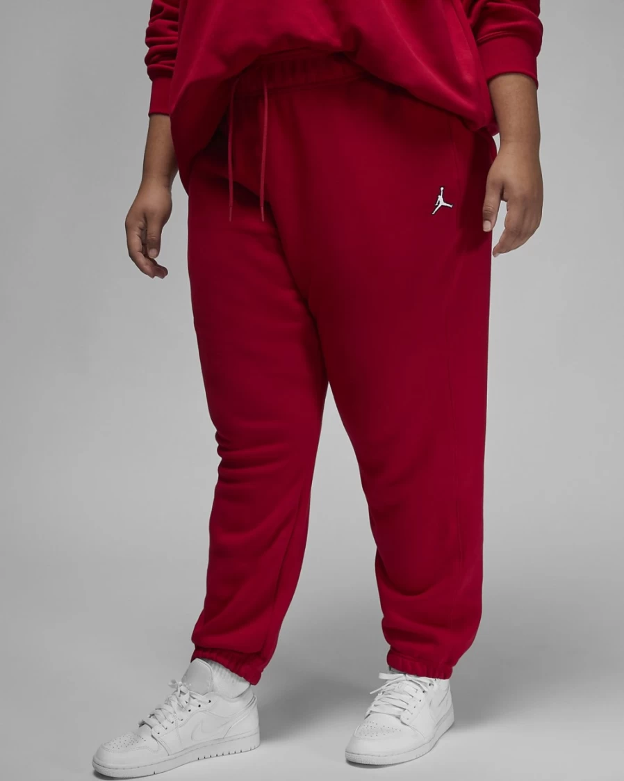 Nike Jordan Brooklyn Fleece Pants for Women - Plus Size in Gym Red/White