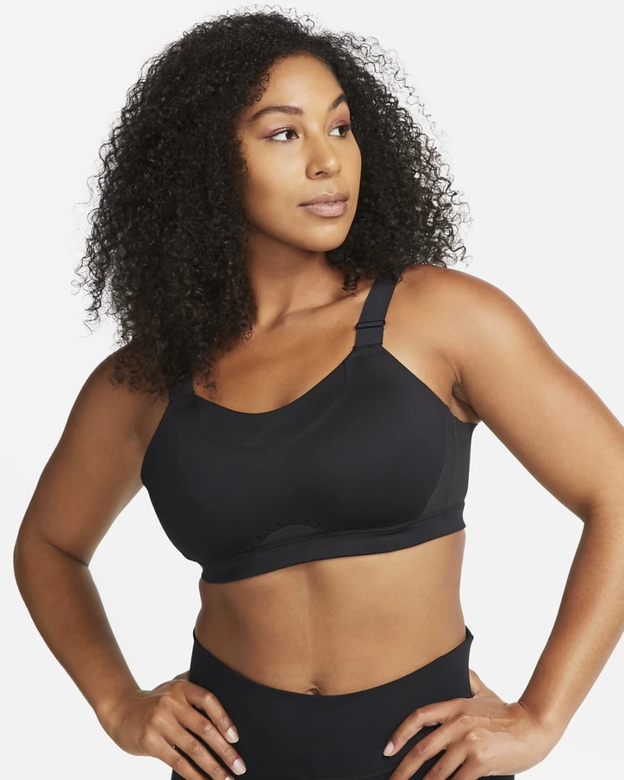 Nike Alpha Women's High-Support Padded Adjustable Sports Bra - Black/Dark Smoke Grey