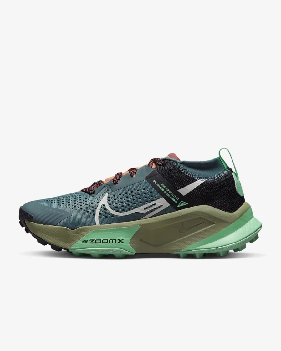 Nike Zegama Women's Trail Running Shoes - Mineral Slate/Black/Green Glow/Light Bone for Women Off-Road Runners