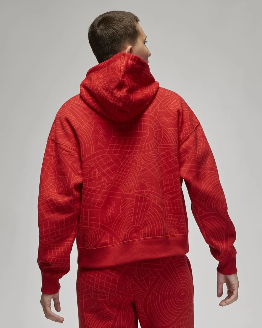 Nike Women's Jordan Brooklyn Fleece Pullover Hoodie - Gym Red