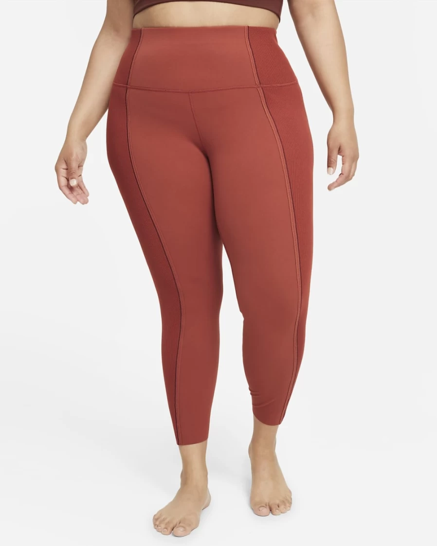 Nike Women's High-Waisted Yoga Luxe Dri-FIT 7/8 Leggings - Infinalon Plus Size - Redstone/Dark Pony