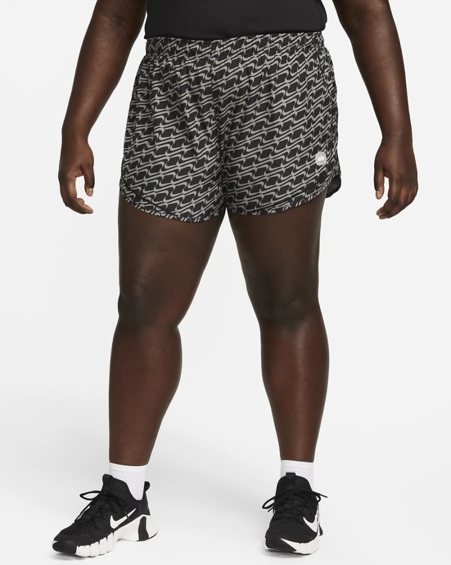 Nike Dri-FIT Tempo Icon Clash Women's Running Shorts Plus Size - Black/White Athletic Shorts for Women