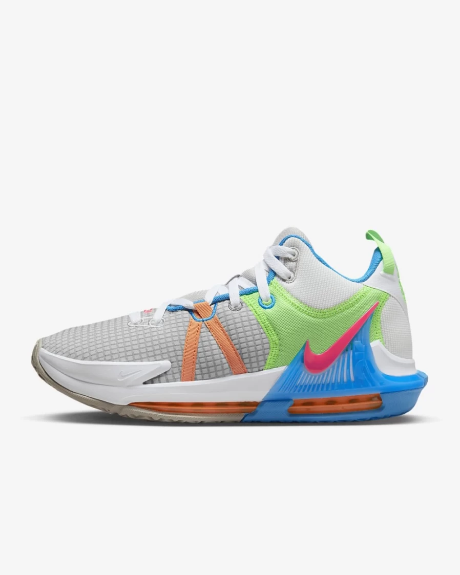 Nike LeBron Witness 7 Basketball Shoes for Men & Women - Grey Fog, Cobblestone, Laser Blue, Hyper Pink