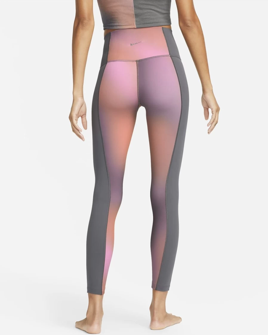 Nike Women's Iron Grey High-Waisted 7/8 Printed Yoga Leggings