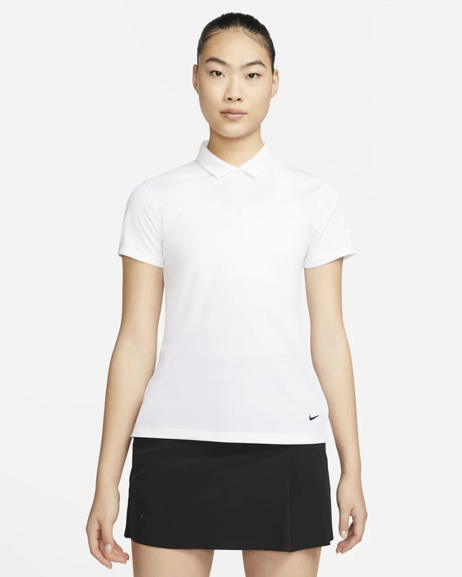 Nike Dri-FIT Victory Women's Golf Polo Shirt - White & Black Moisture-Wicking Performance Top