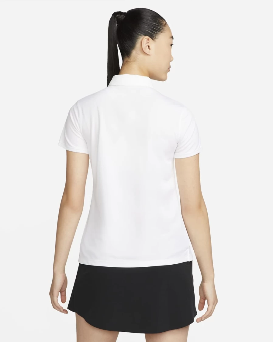 Nike Dri-FIT Victory Women's Golf Polo Shirt - White & Black Moisture-Wicking Performance Top