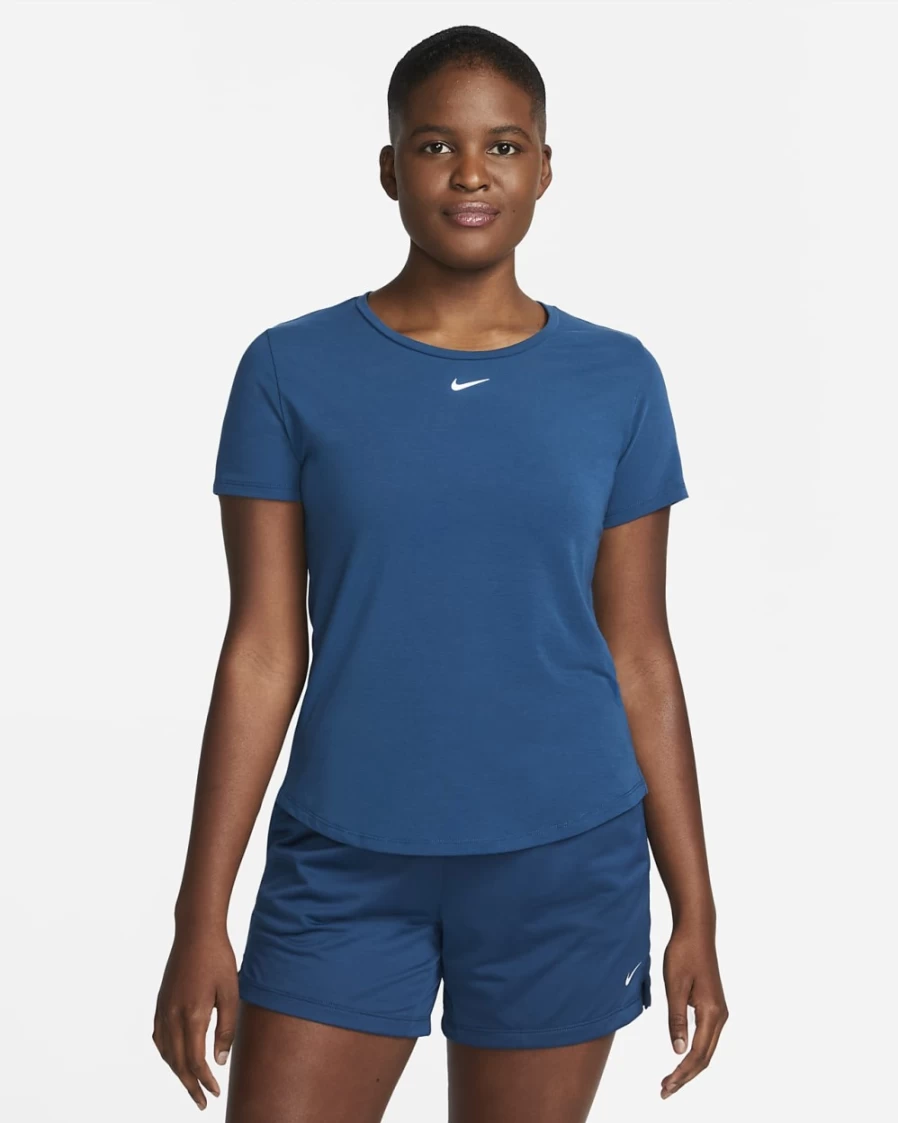 Nike Dri-FIT UV One Luxe Women's Standard Fit Short-Sleeve Top - Valerian Blue
