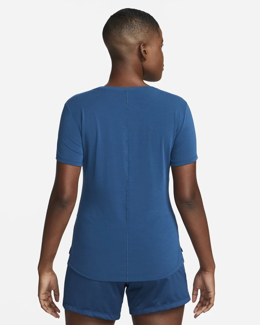 Nike Dri-FIT UV One Luxe Women's Standard Fit Short-Sleeve Top - Valerian Blue